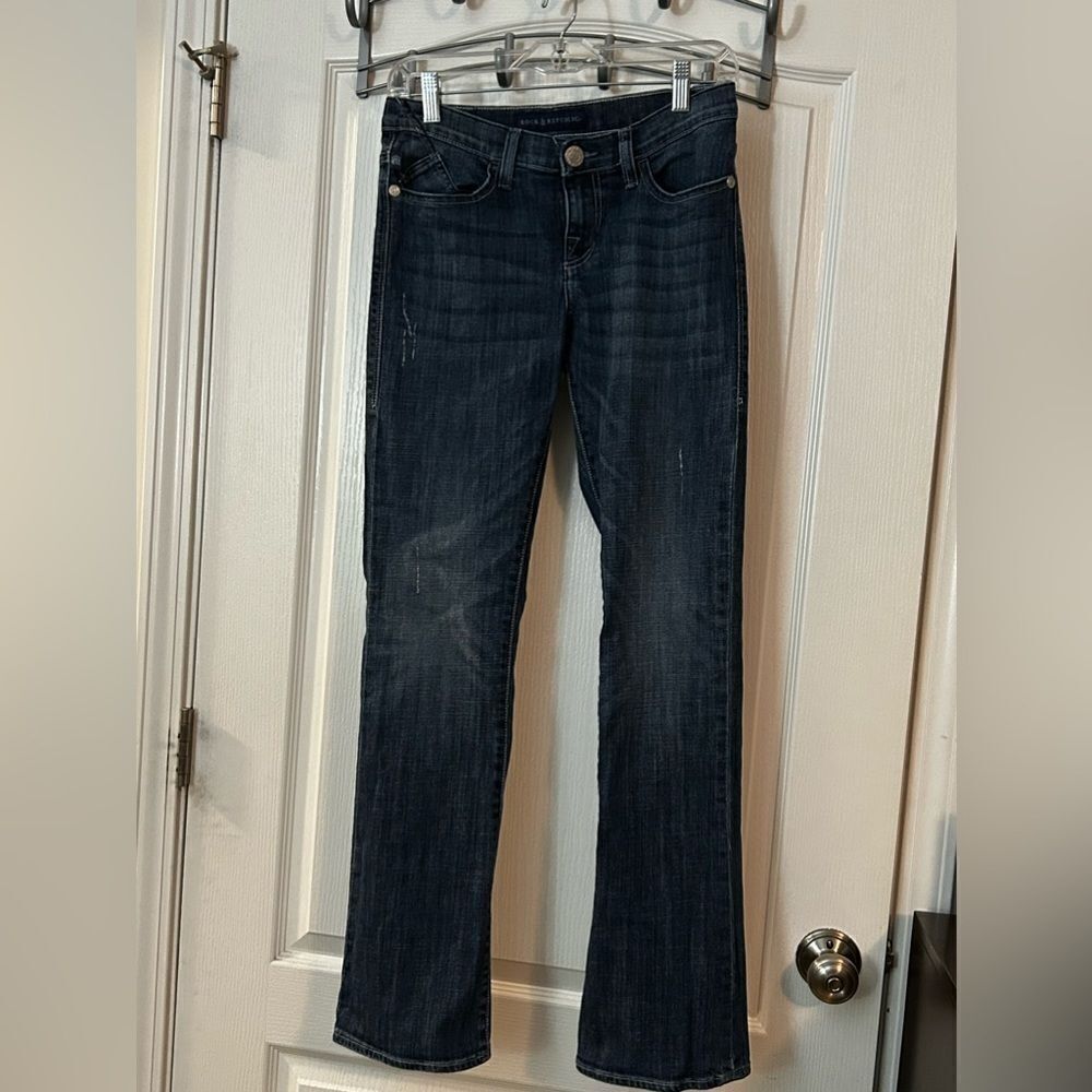 Rock Republic Jeans Kasandra women’s‎ size 6 rhinestones distressed blue denim